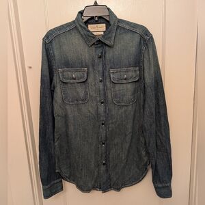 Imogene & Willie Earl Selvedge Selvage Denim Work Engineer Shirt Made USA Men M